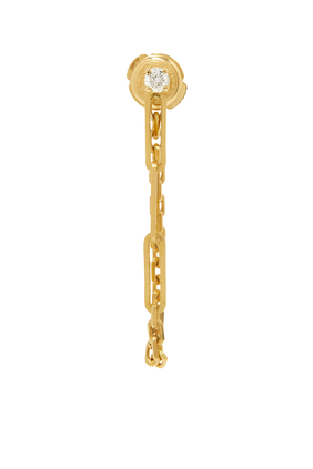 Solitaire Chain Earring, 18k Yellow Gold & Diamond